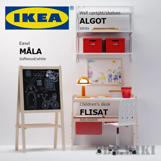 child-room - IKEA set for children's room 3D Model