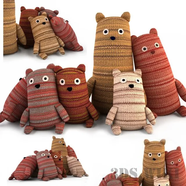child-room - Knitted bears 3D Model