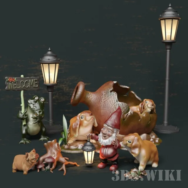 child-room - Old toys and tabletop decorations 3D Model