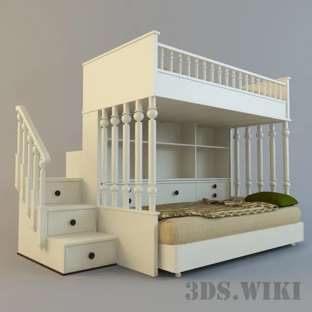 child-room - Oxford bunk bed 3D Model
