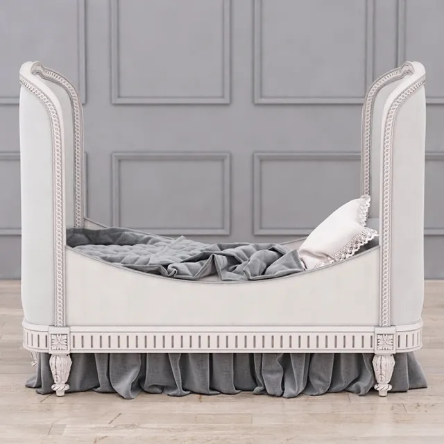 child-room - RH Belle Upholstered toddler bed (Antique Grey Mist) 3D Model
