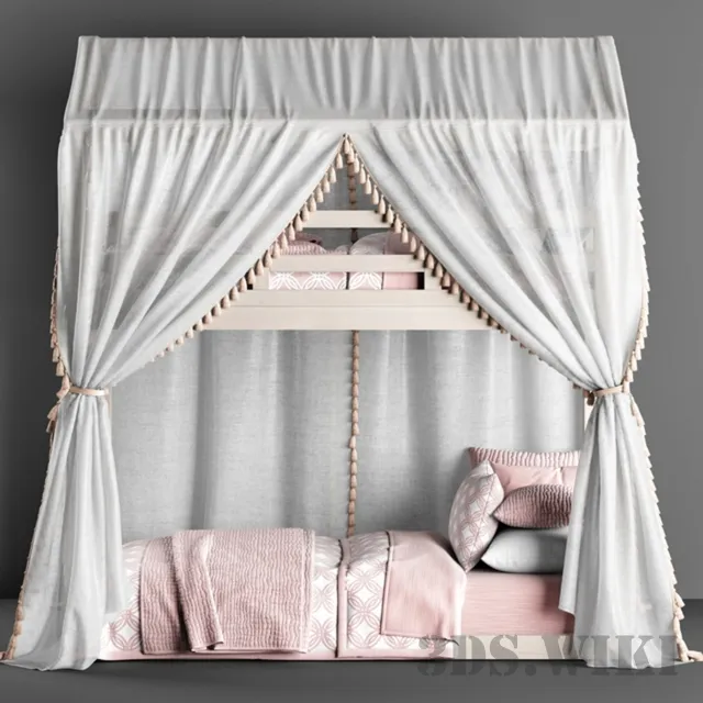 child-room - RH Cole House Bunk Bed 3D Model