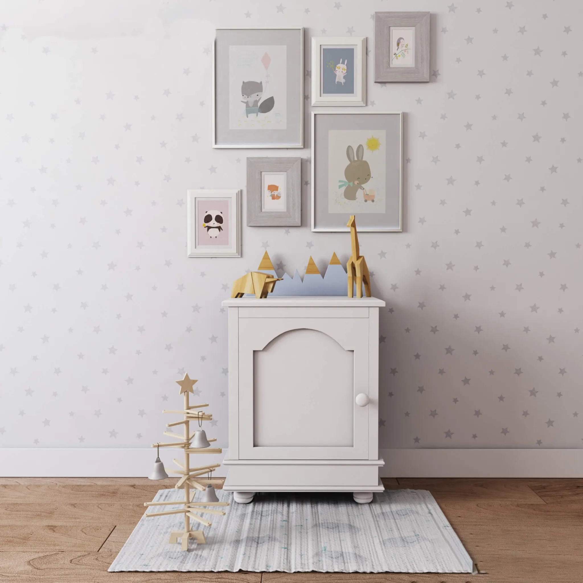 child-room - Set for children pedestal Théophile Patachou 3D Model