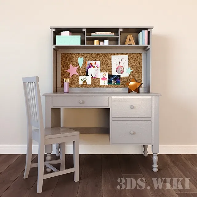 child-room - Set for kids' Catalina table and Carolina chair by Pottery Barn Kids 3D Model