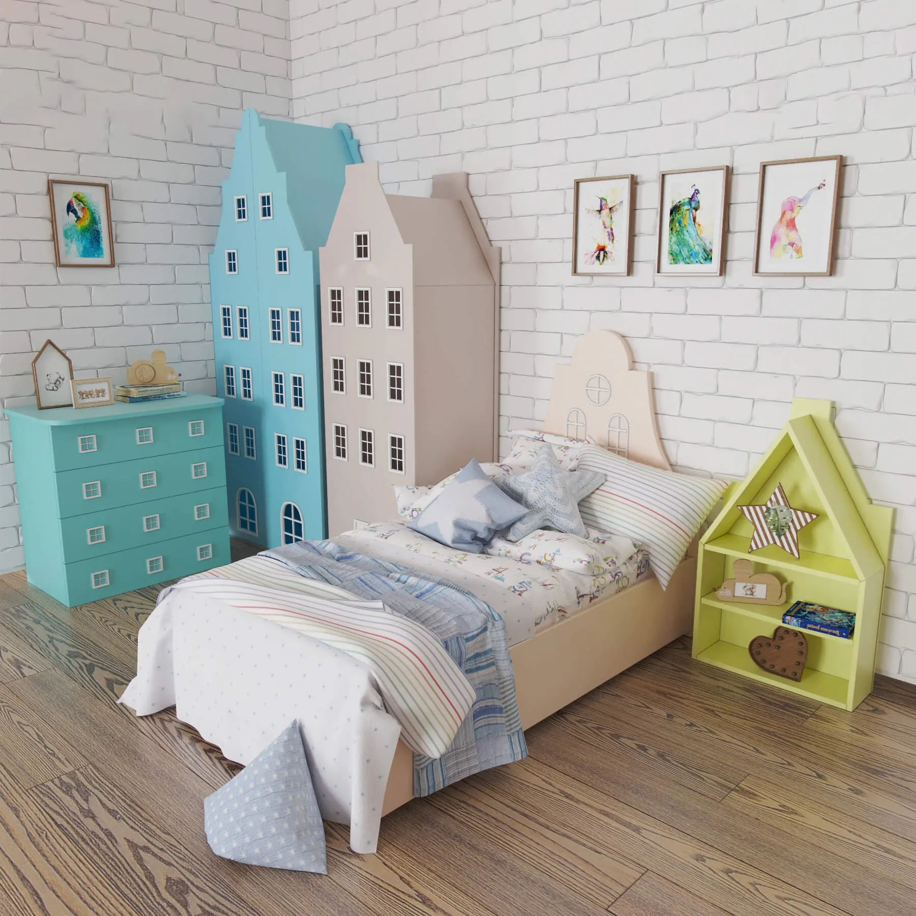 child-room - Set of furniture and bedding Amsterdam Zara Home 3D Model