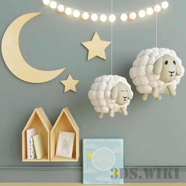 child-room - Set with sheep 3D Model
