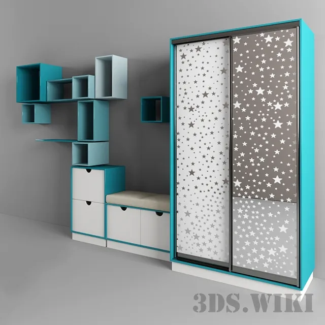 child-room - Shelves and cabinets 3D Model