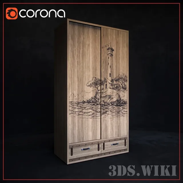 child-room - Sliding wardrobe for the nursery 3D Model