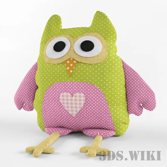 child-room - Stuffed toy owl 3D Model
