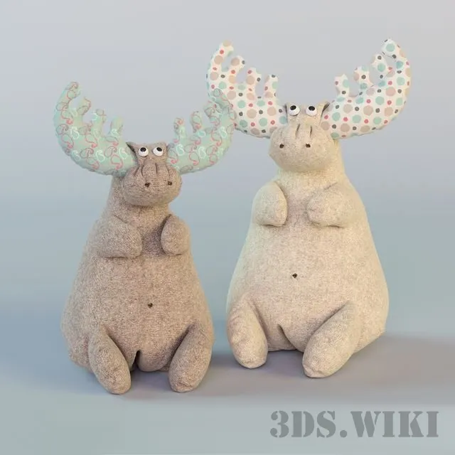 child-room - Stuffed toys moose 3D Model