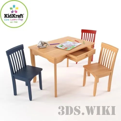 child-room - Table and chair Avalon 3D Model