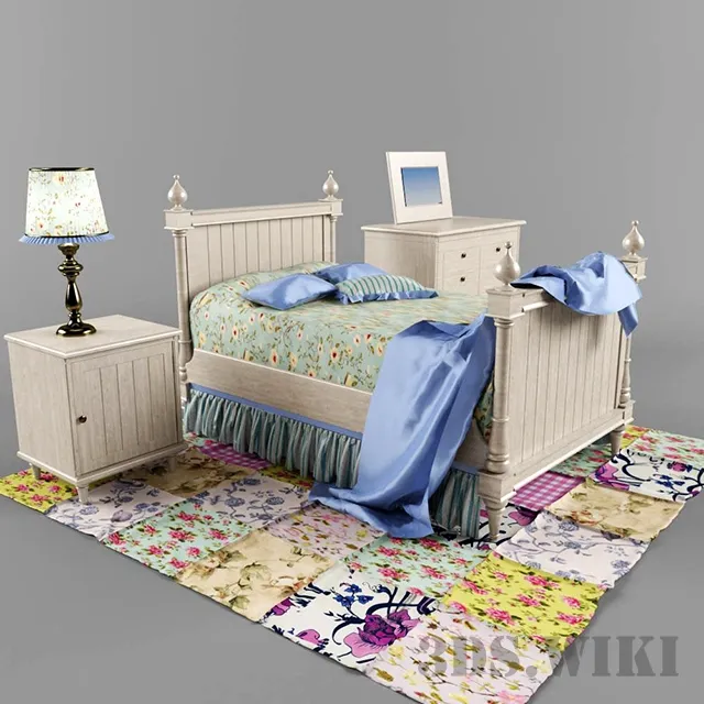 child-room - Teenage bed 3D Model