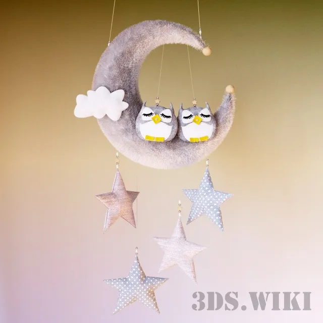 child-room - Toy moon and stars 3D Model