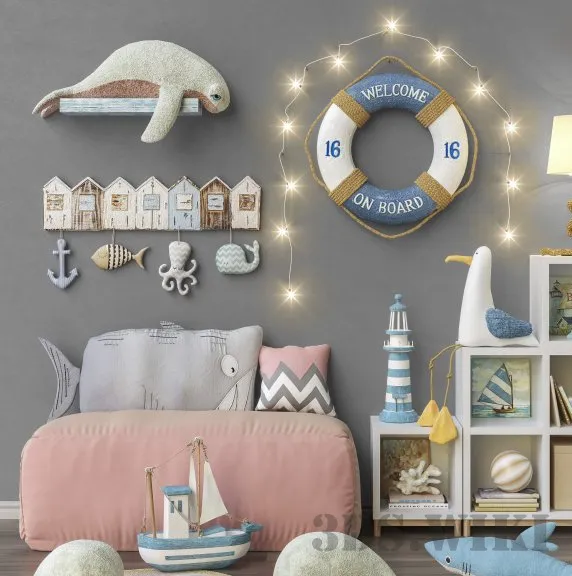 child-room - Toys and furniture set 3D Model
