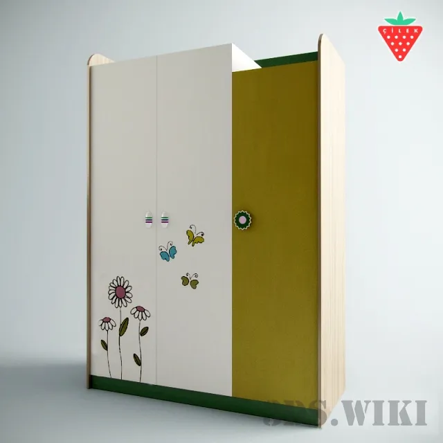 child-room - Wingy wardrobe 3 doors WY-1002 3D Model