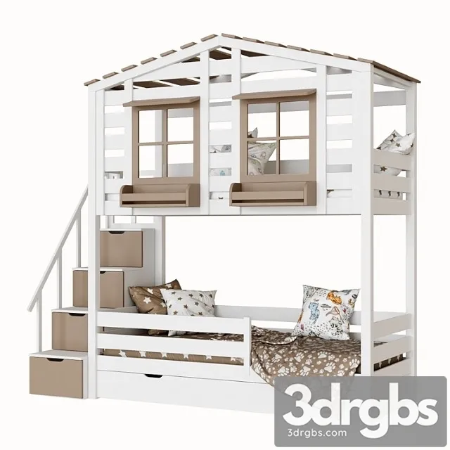 Children 2 Level Bed Lodge Bilbao 3D Model Free