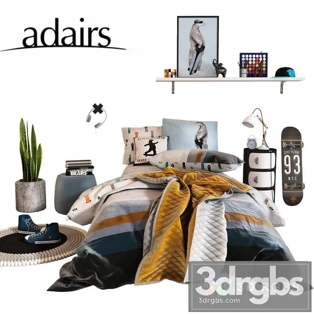 Children Bedroom Set 05 3D Model Free