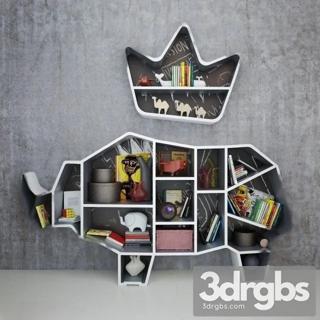 Children Bookshelf 3D Model Free