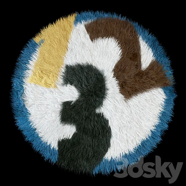 Children carpet round 1-2-3 3DModel