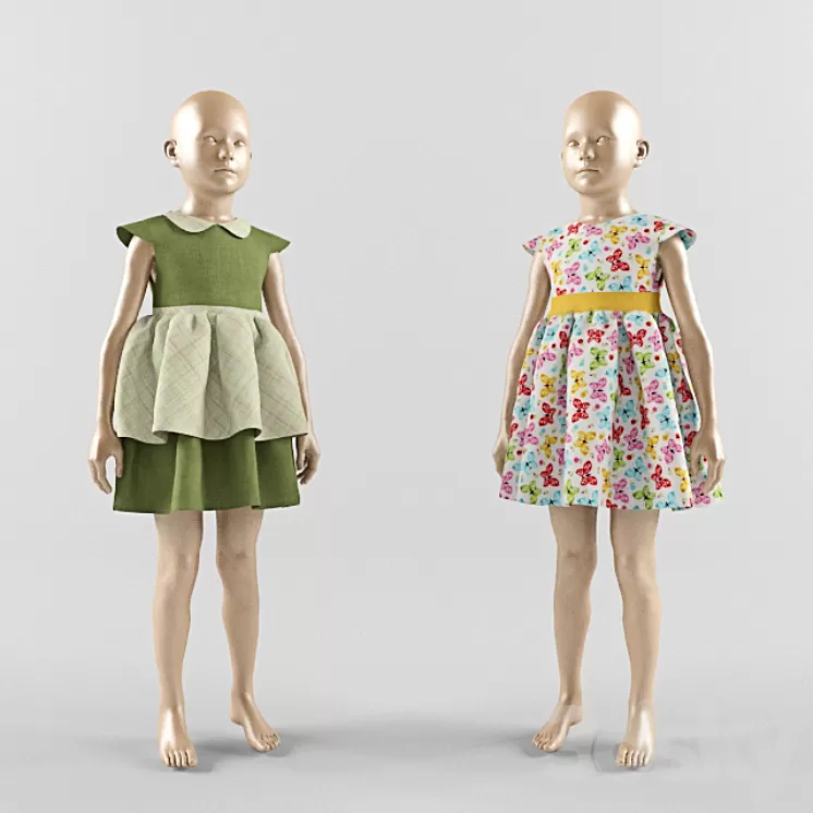 Children dress on a mannequin 02 3D Model