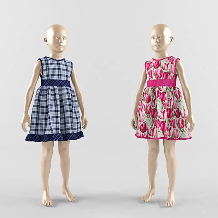 Children dress on a mannequin 03 3D Model