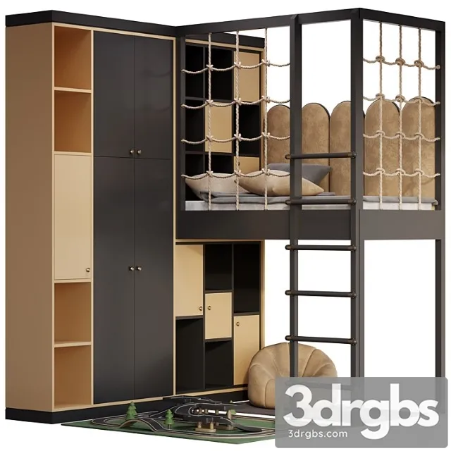 Children Furniture Set 01 3D Model Free