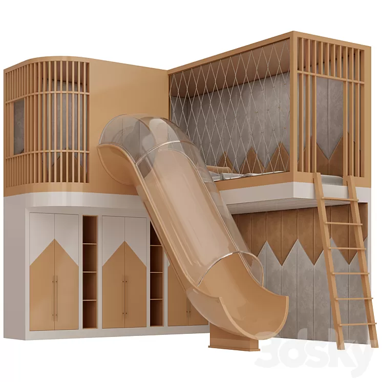 Children Furniture Set 04 3D Model Free Download