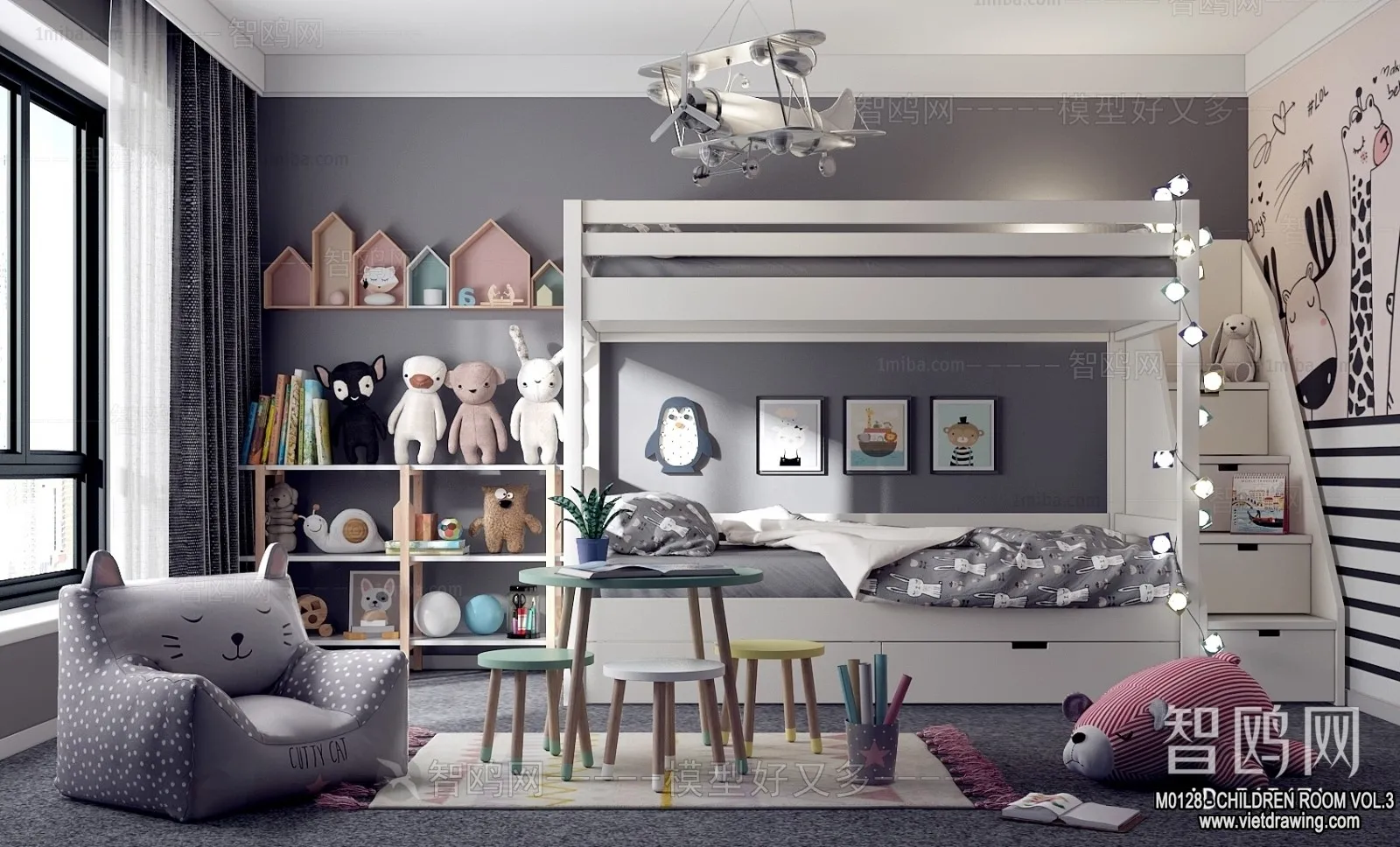 Children Room 3D Interior Scene - 3D Models - 295