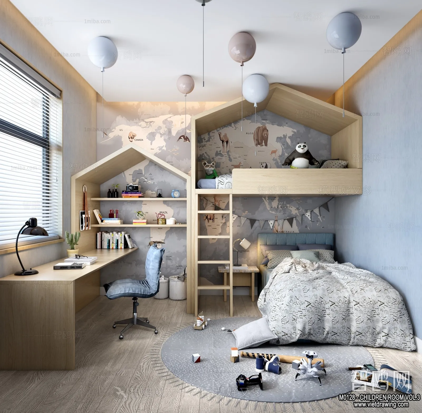 Children Room 3D Interior Scene - 3D Models - 302