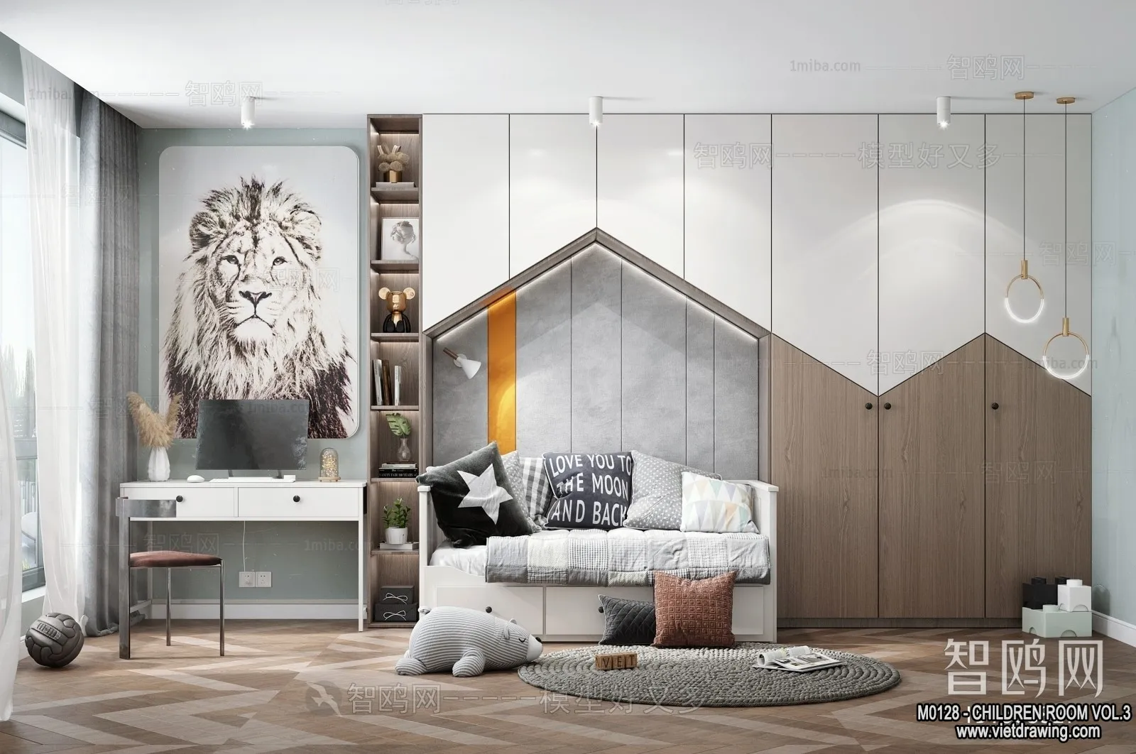 Children Room 3D Interior Scene - 3D Models - 360