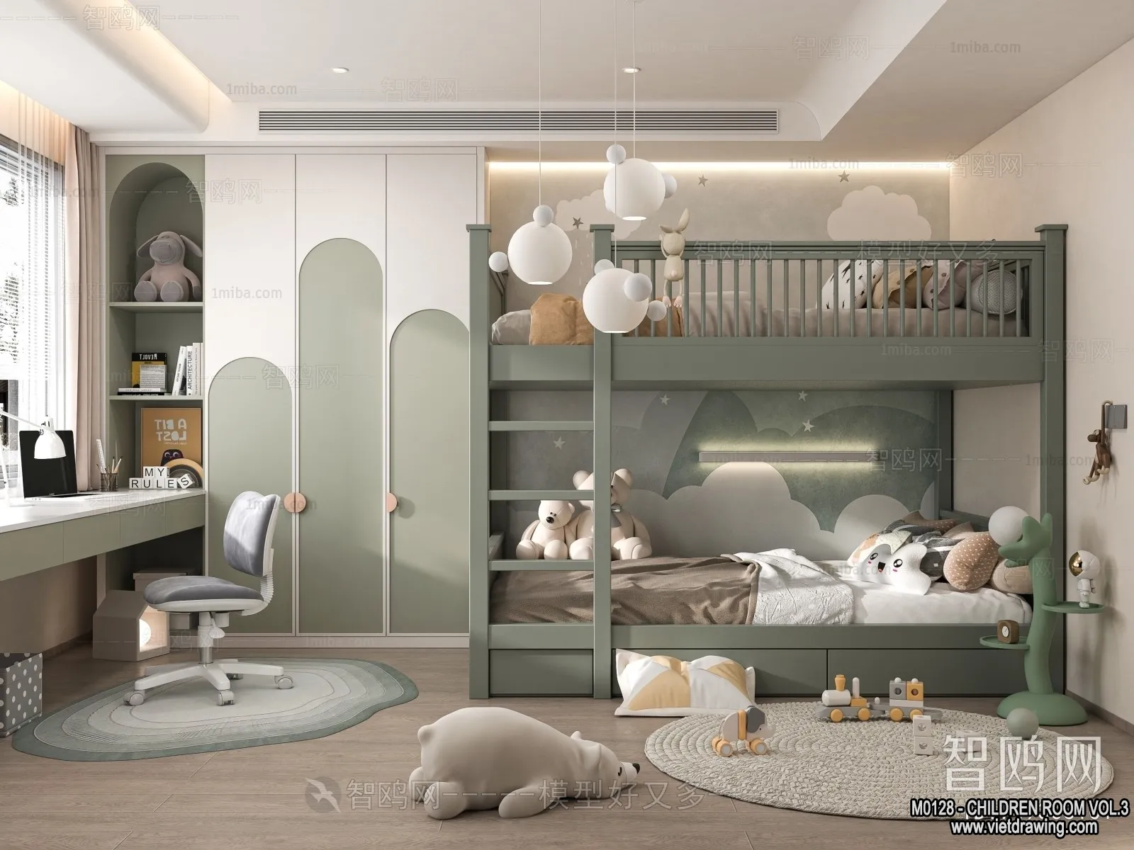 Children Room 3D Interior Scene - 3D Models - 500
