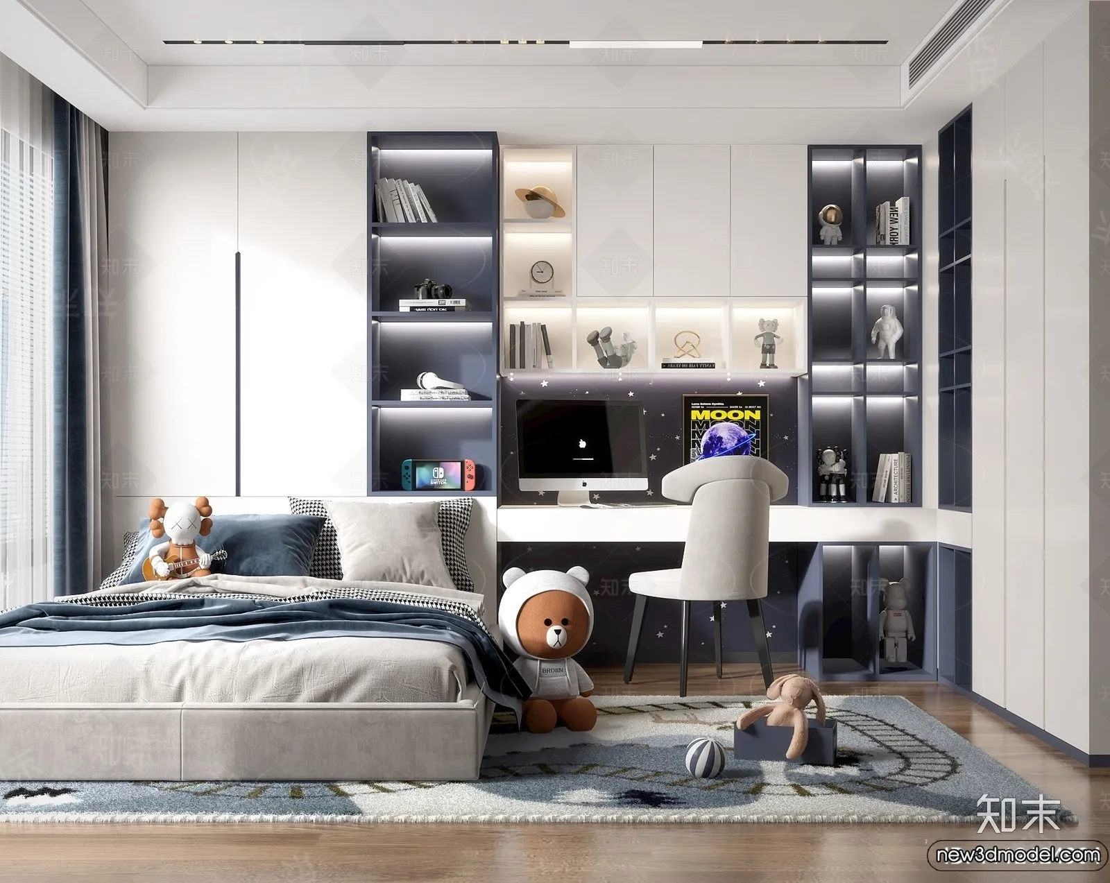 Children Room - 3D Interior Scene - Boy Room - 016
