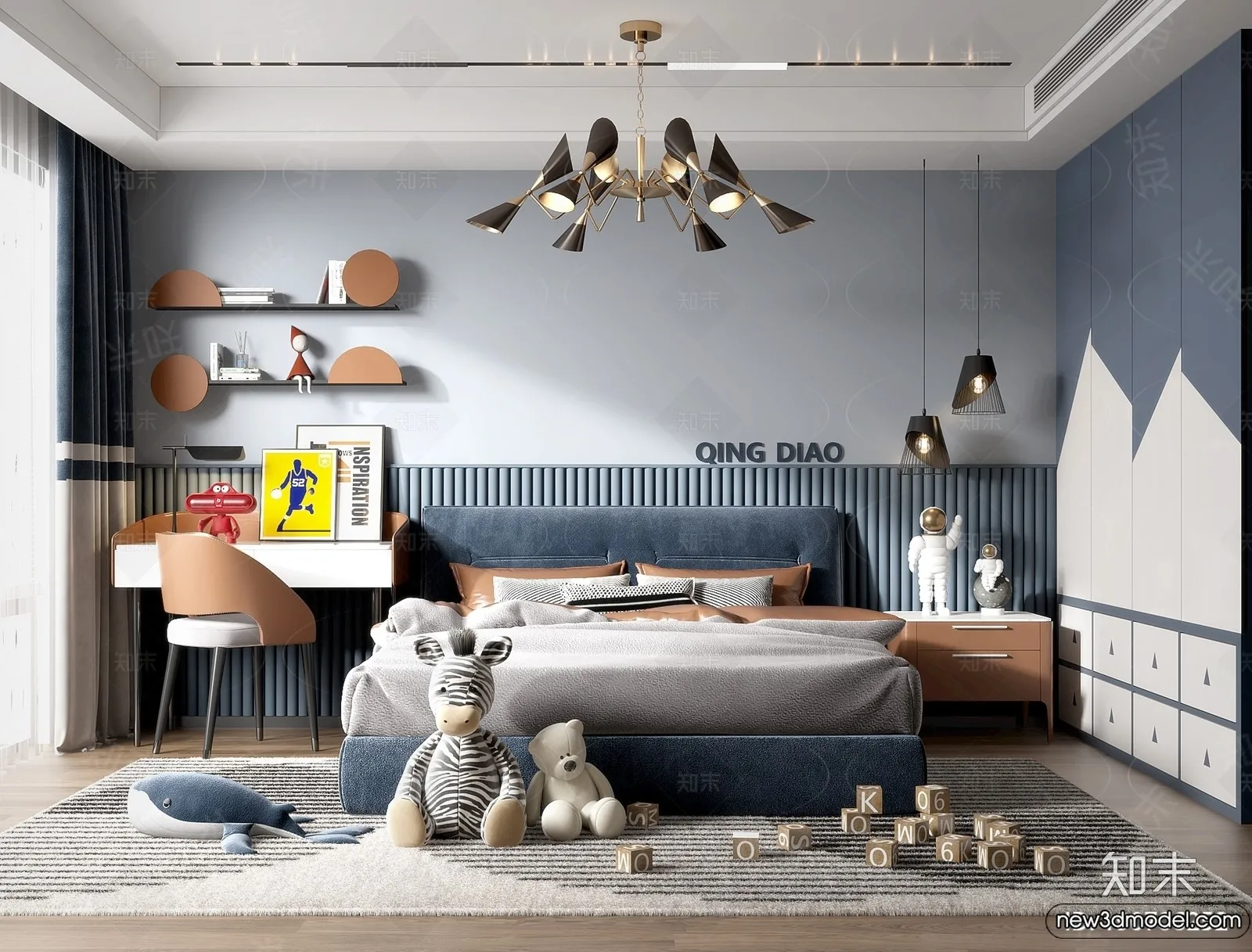 Children Room - 3D Interior Scene - Boy Room - 019