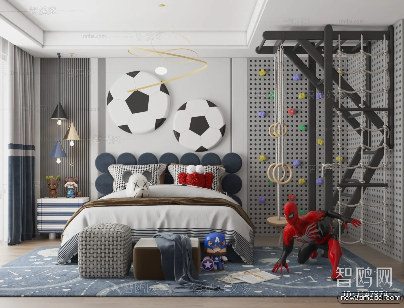 Children Room - 3D Interior Scene - Boy Room - 020