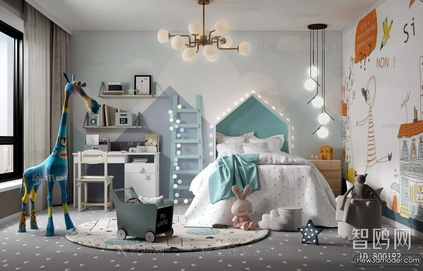 Children Room - 3D Interior Scene - Boy Room - 028