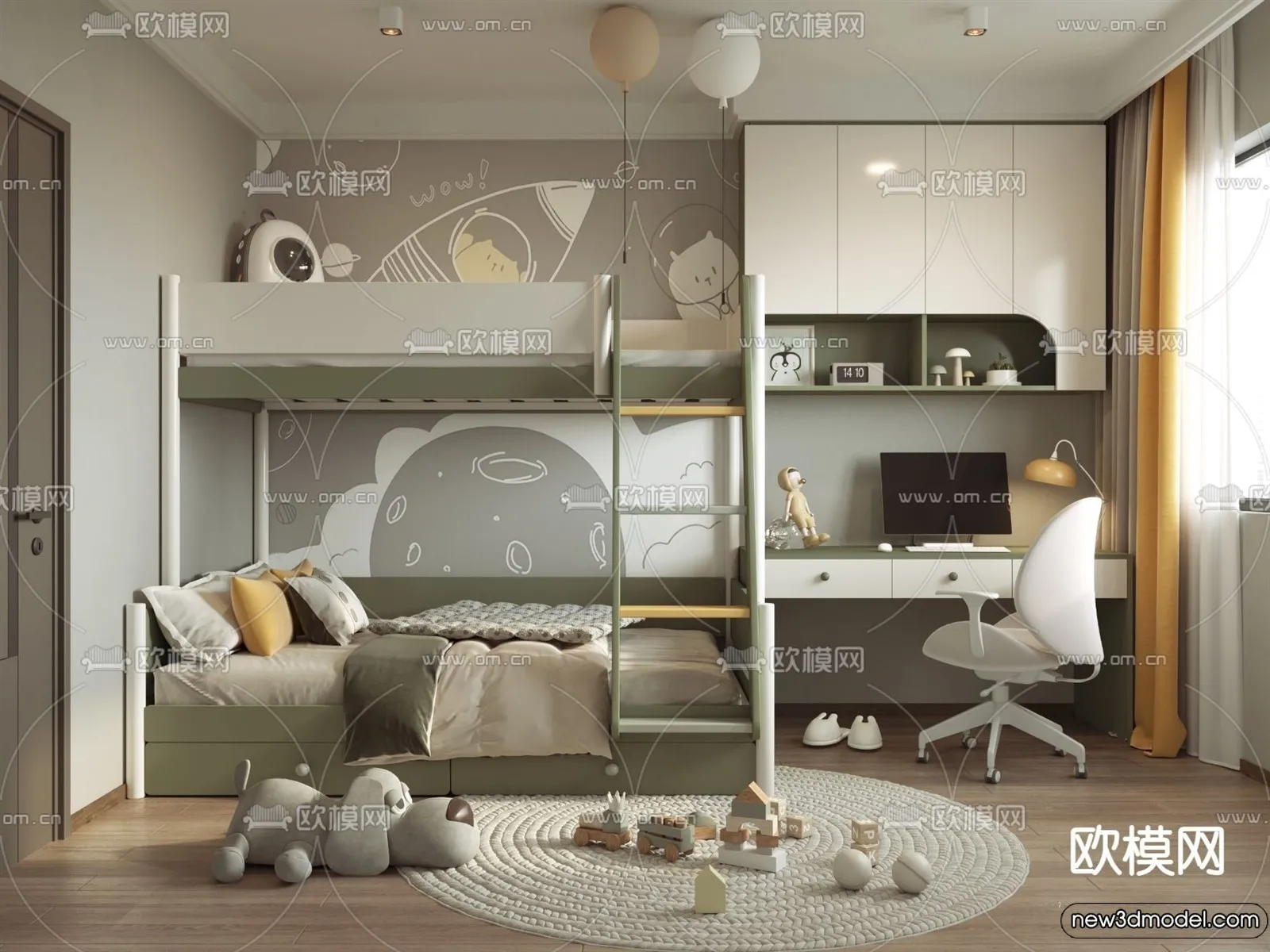 Children Room - 3D Interior Scene - Boy Room - 091