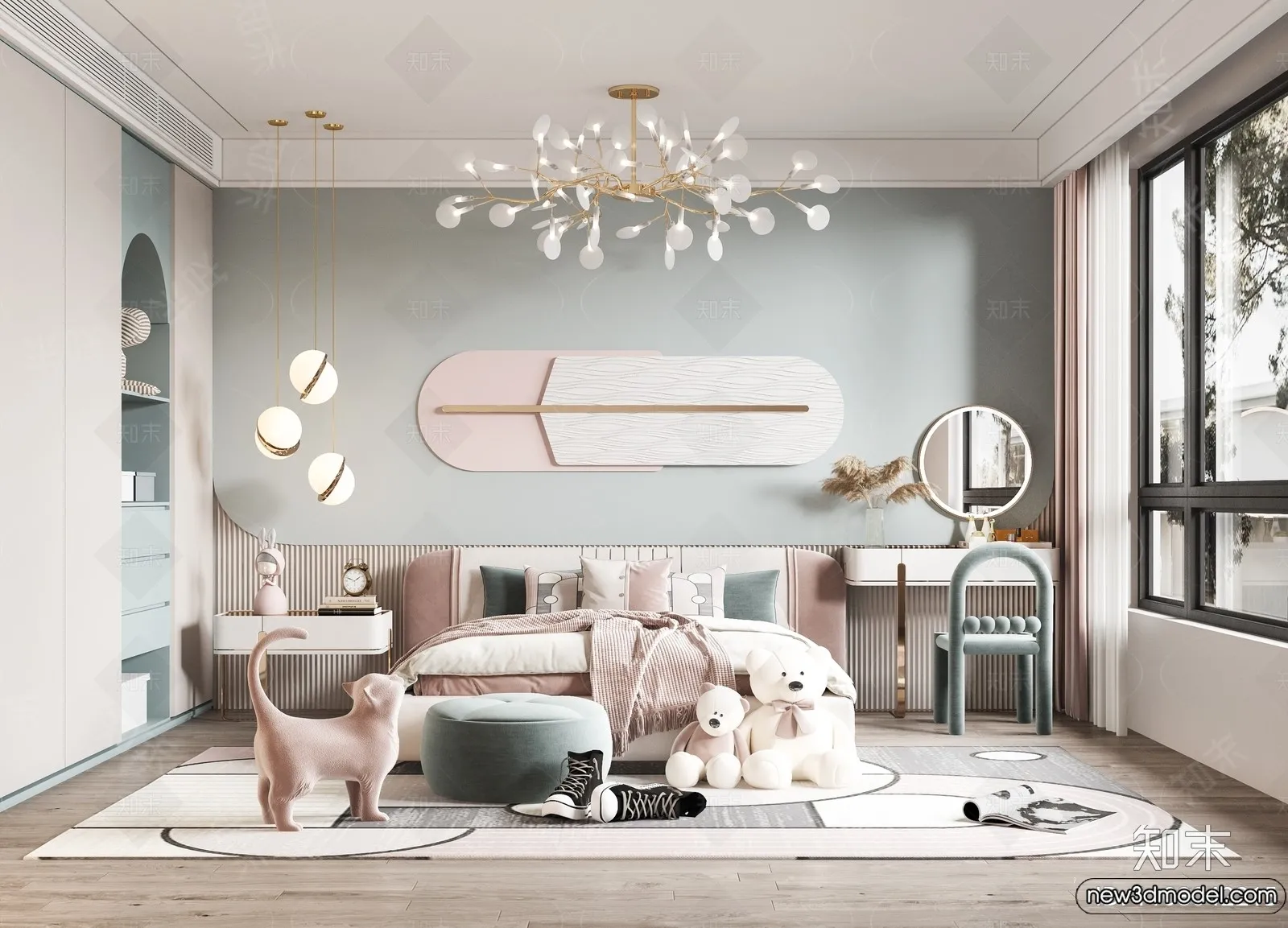 Children Room - 3D Interior Scene - Girl Room - 129