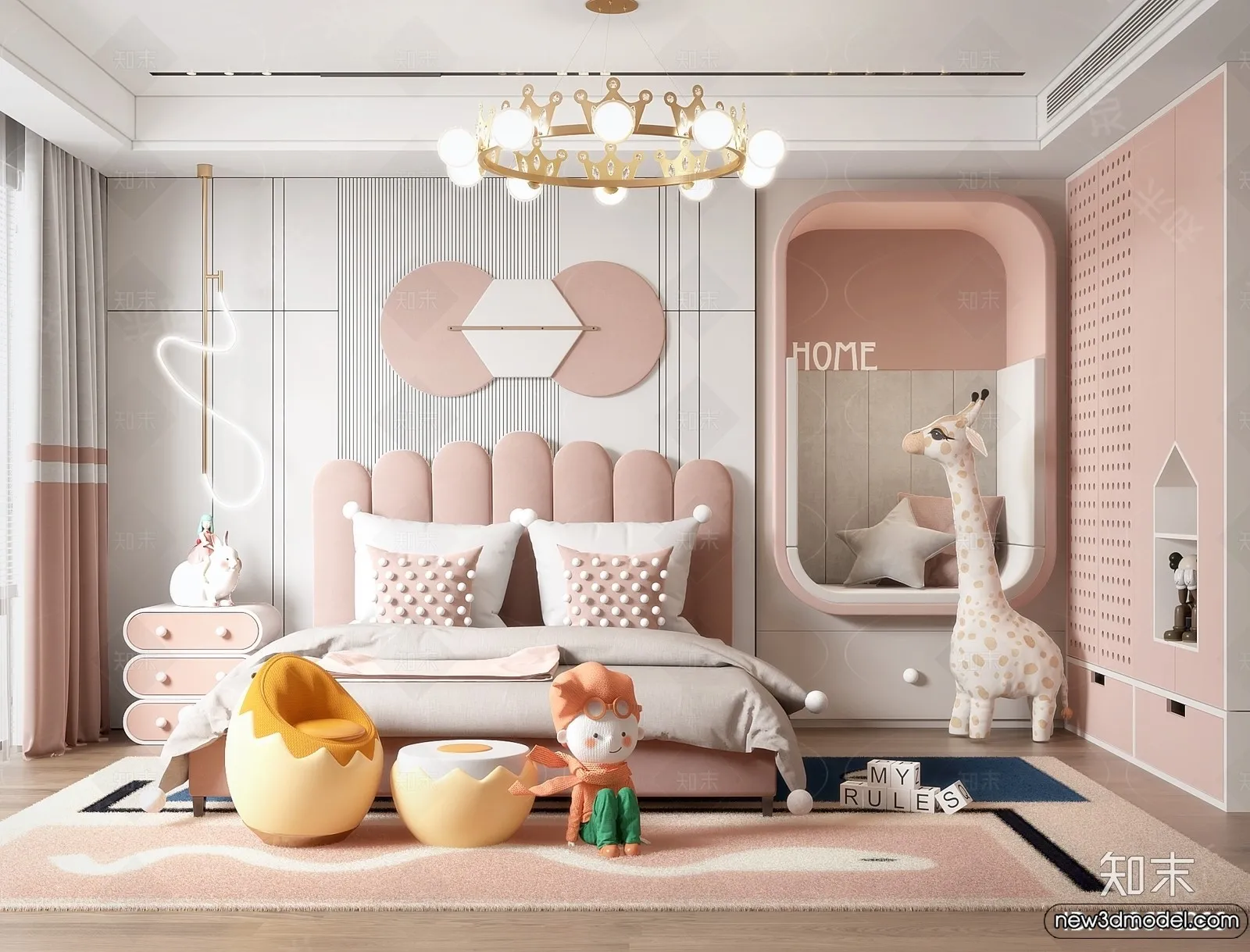Children Room - 3D Interior Scene - Girl Room - 131