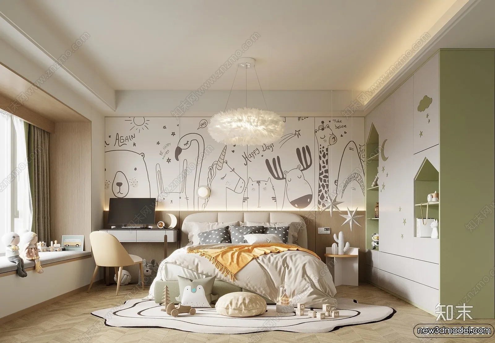 Children Room - 3D Interior Scene - Girl Room - 151