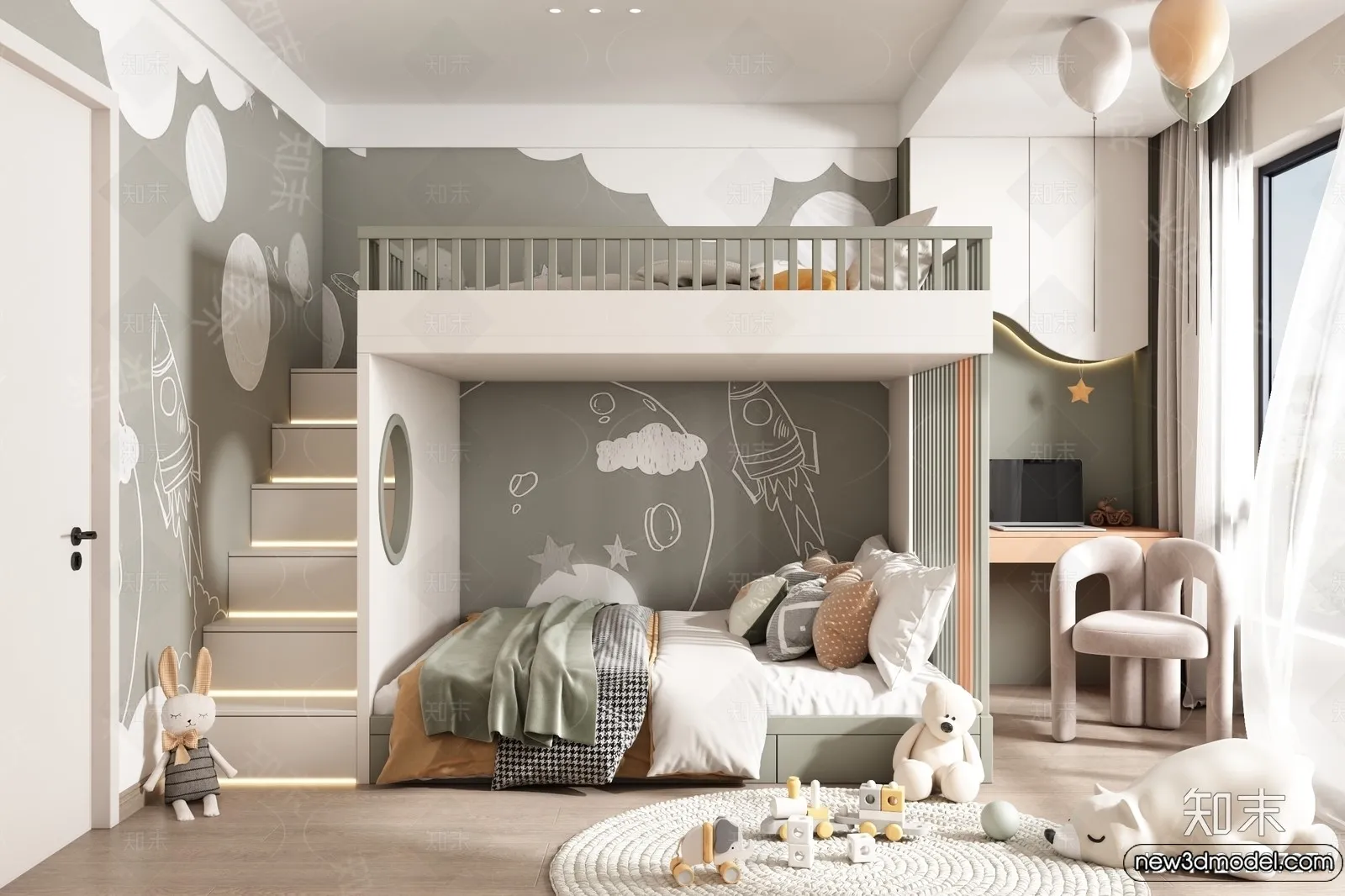 Children Room - 3D Interior Scene - Girl Room - 155
