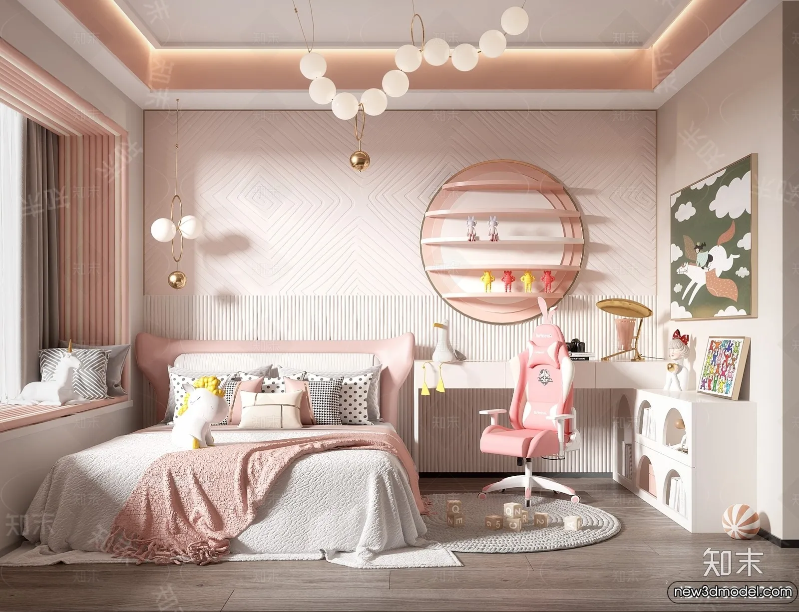Children Room - 3D Interior Scene - Girl Room - 216