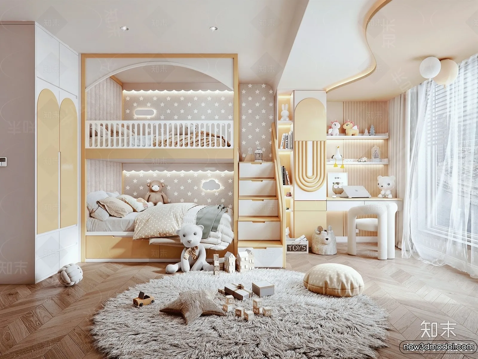 Children Room - 3D Interior Scene - Girl Room - 218