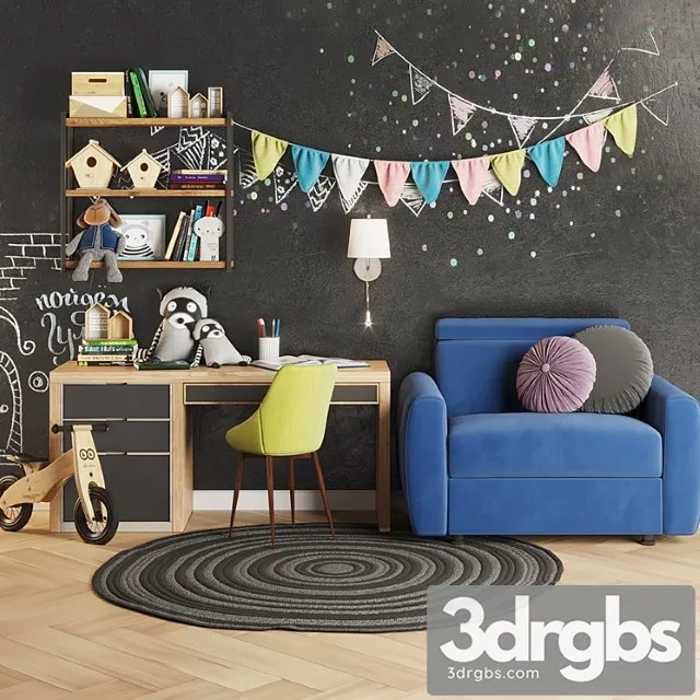 Children Room Set 3 3D Model Free