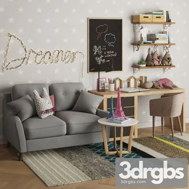 Children Room Set 3D Model Free