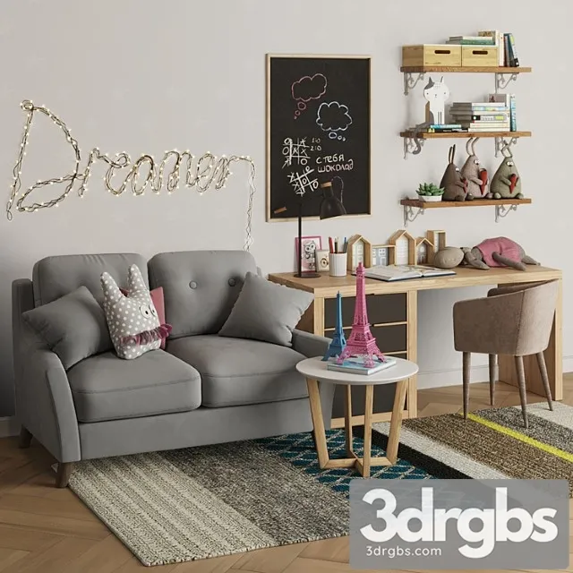 Children Room Set 4 3D Model Free