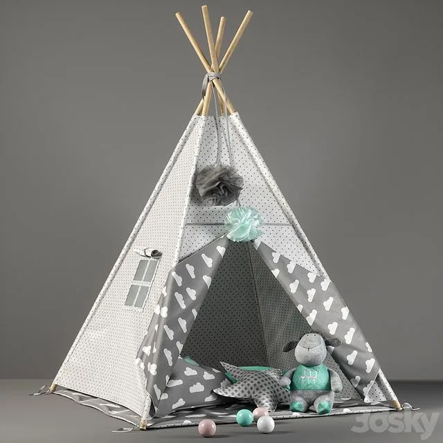 children set 02 scandinavian style 3D Model