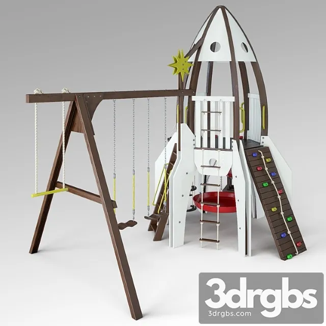 Children Slide Rocket 3D Model Free