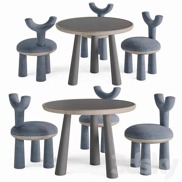 Children Table and Chairs set by Flow 3DModel