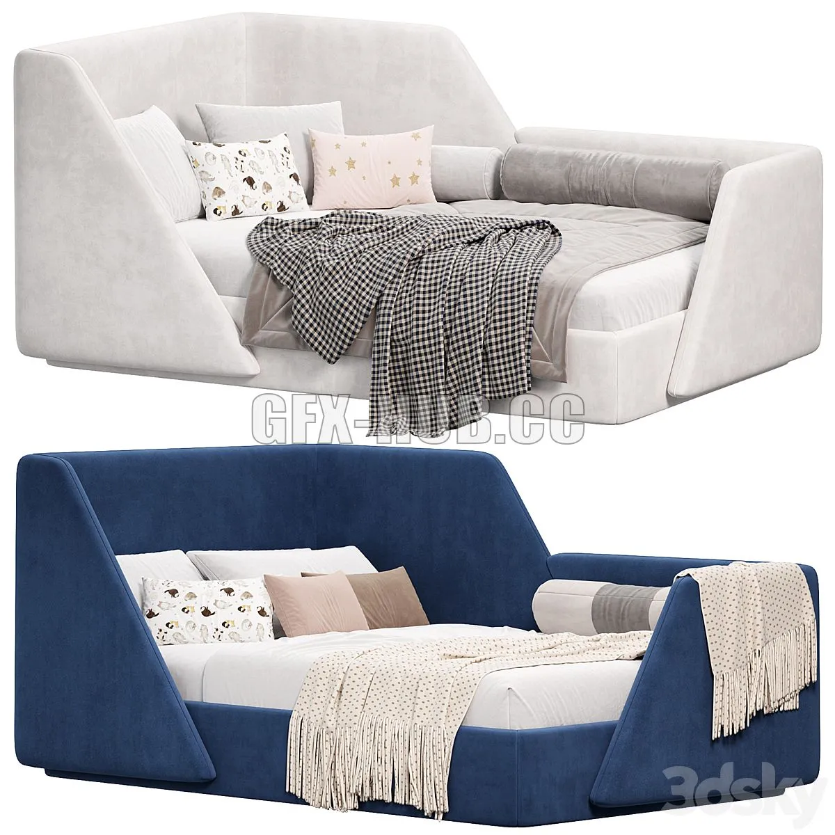 CHILDREN TEEN ADULTS SINGLE BED ESTETA 3D Model