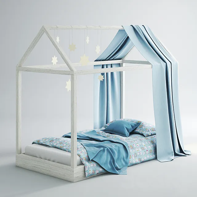 Children's bed-house 01 (Blue) 3DModel